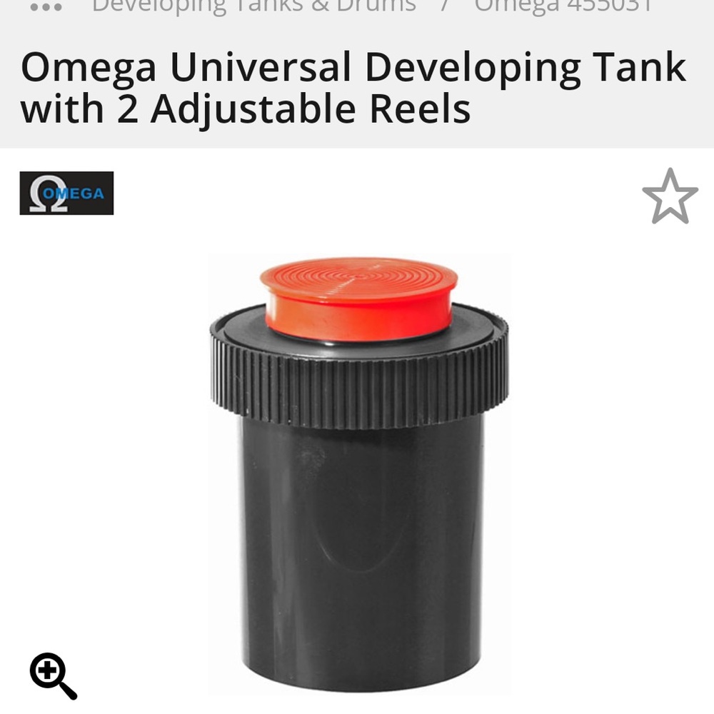 Film developing tank